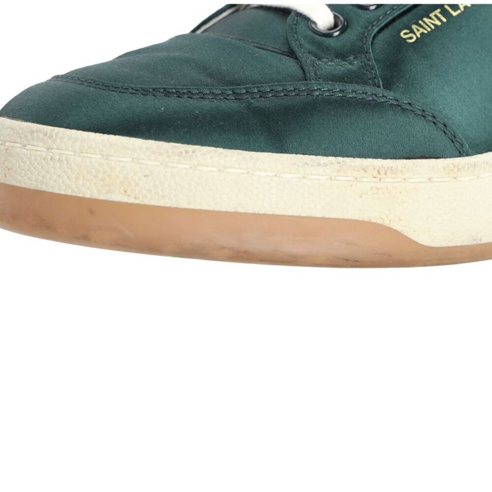Saint Laurent SL/61 Low-Top Sneakers in Green Satin - Picture 12 of 12